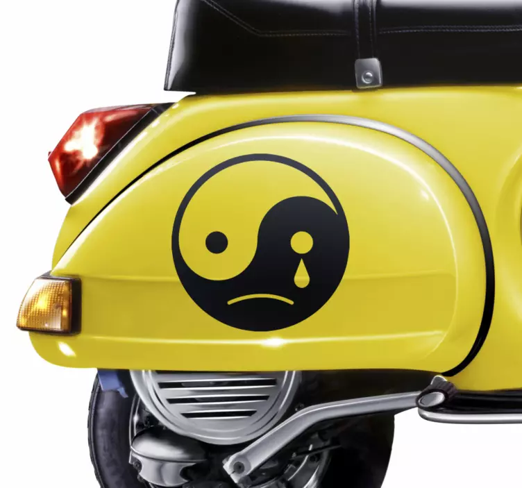 Benzersiz vinil yin yang üzgün motosiklet çıkartması - TenStickers