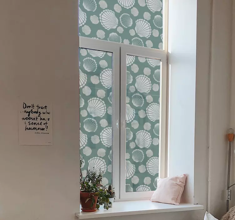 Deniz kabuğu dünya pencere çıkartması - TenStickers