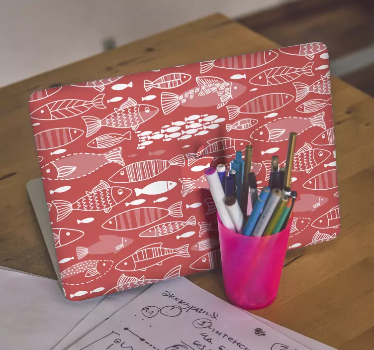 Deniz altında birçok balık laptop sticker - TenStickers