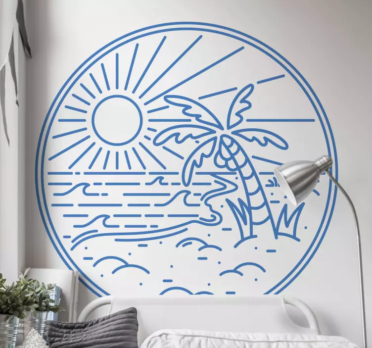 Deniz manzarası kurulu duvar sticker - TenStickers