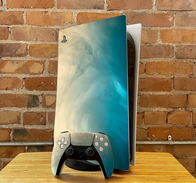 Deniz mavisi arka planlar soyut ps5 çıkartması - TenStickers