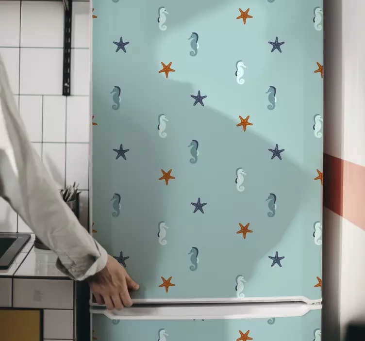 Deniz tarzı buzdolabı vinil yapışkan - TenStickers