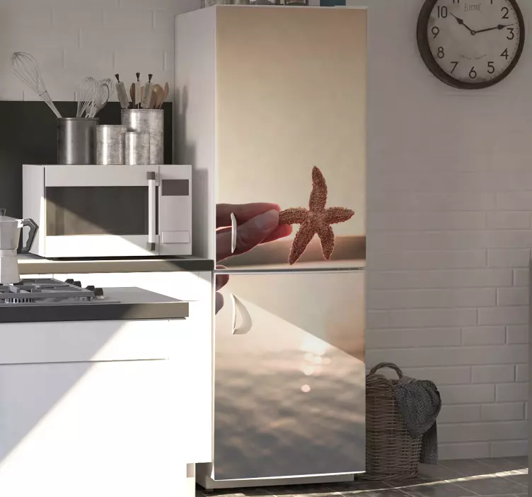 Deniz yıldızı gün batımı buzdolabı çıkartma - TenStickers