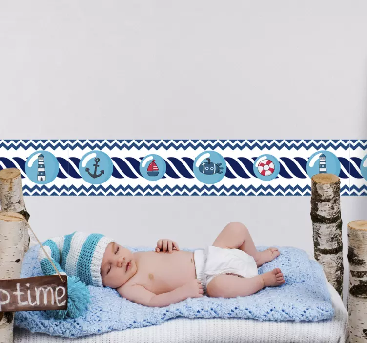 Denizci çocuk sınır duvar sticker - TenStickers