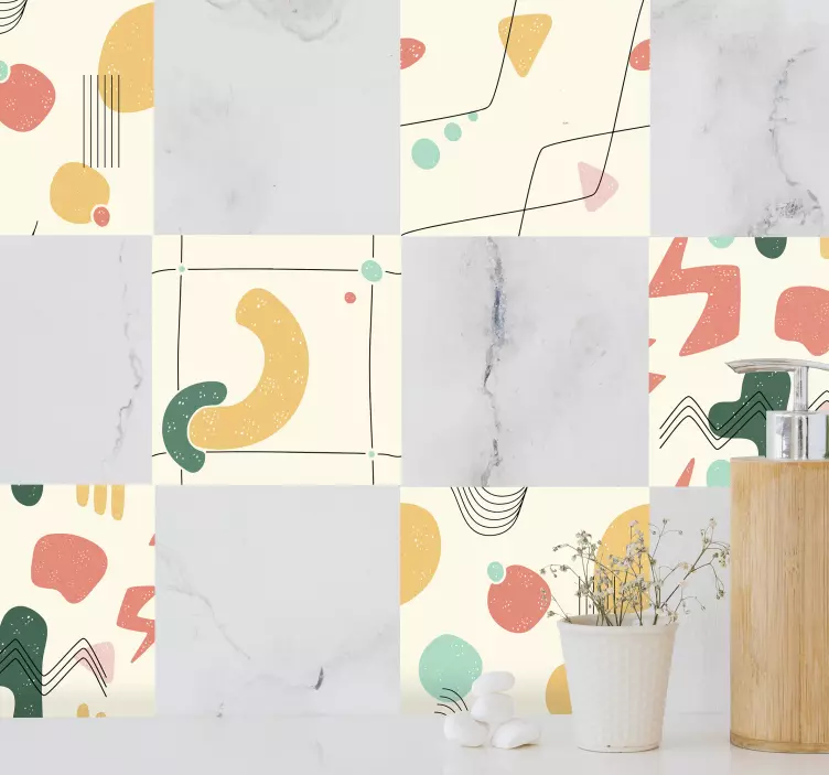 Desen döşemesi soyut çıkartması - TenStickers