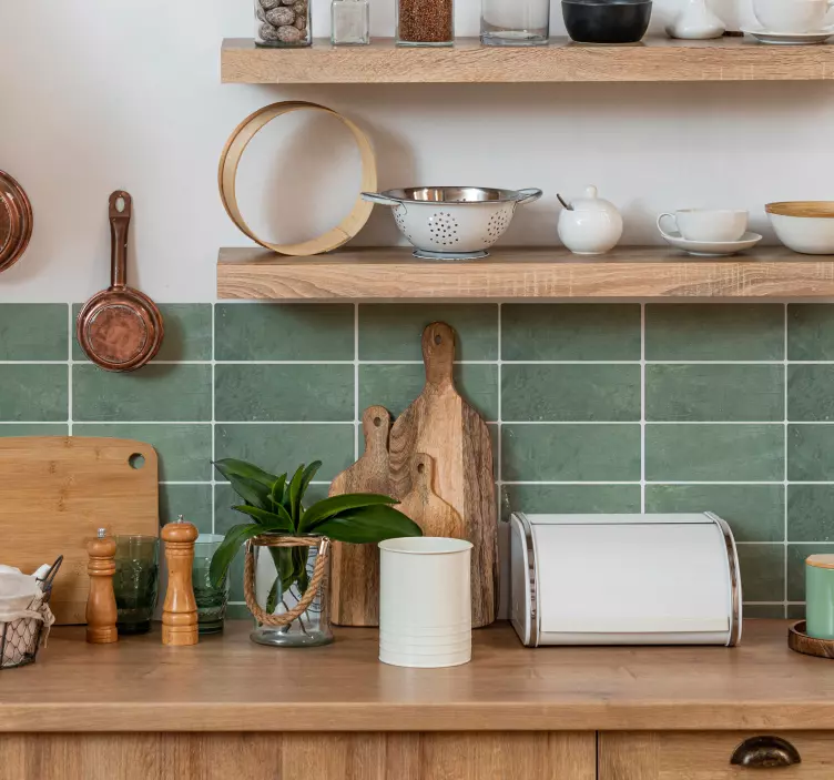 Dikdörtgen yeşil tuğlalar çini sticker - TenStickers