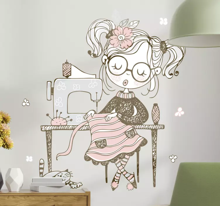 Dikiş seti illüstrasyon sticker - TenStickers