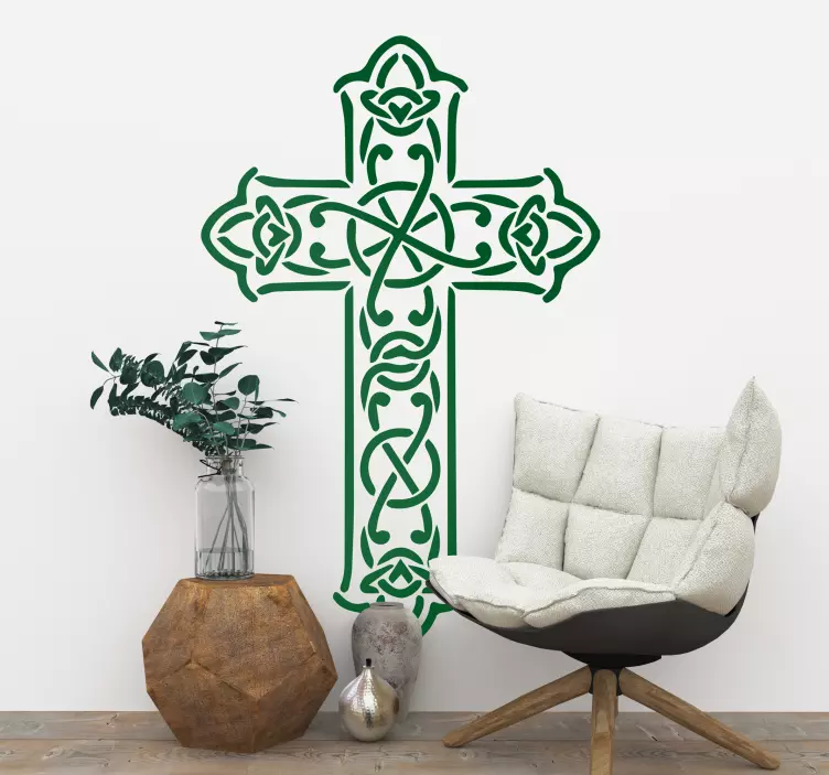 Dini celtic çapraz duvar sticker - TenStickers