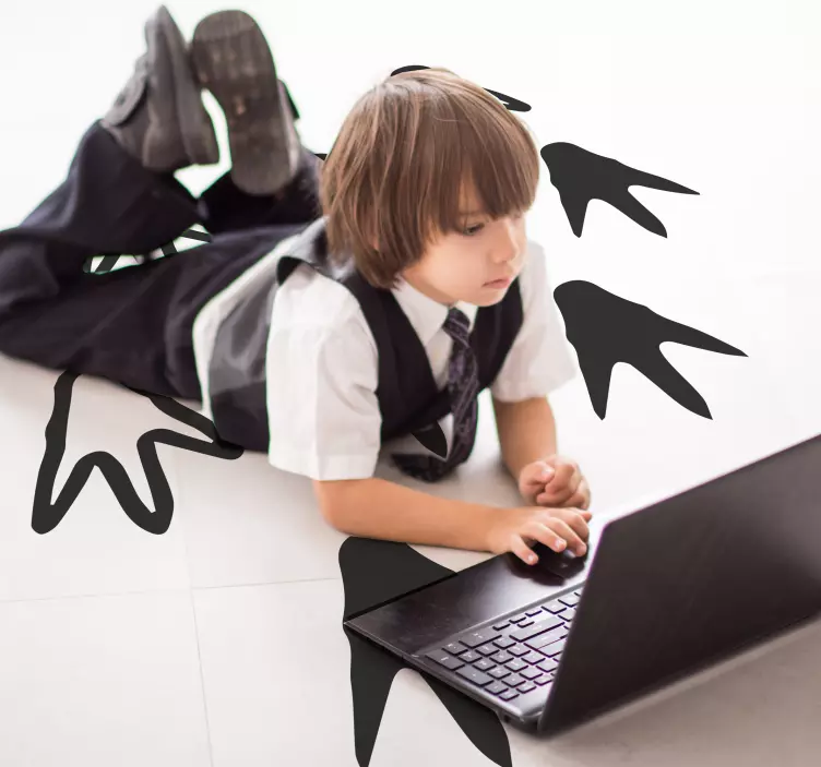 Dinozor izleri dinozor duvar sticker - TenStickers