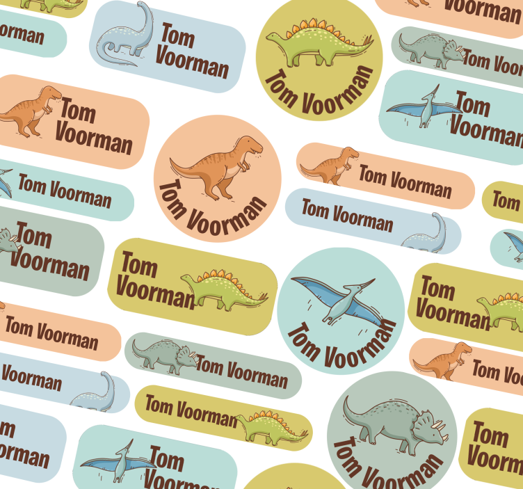 Dinozor okul tasarımları isim yazılı sticker - TenStickers