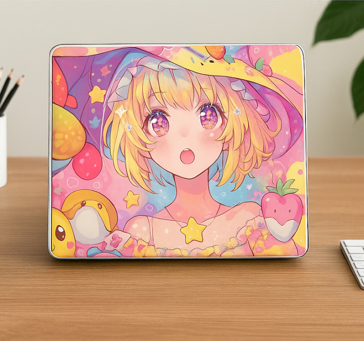 Dizüstü bilgisayar çıkartması kawaii pastel anime - TenStickers