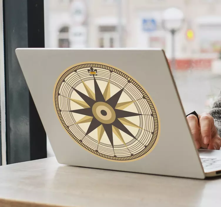 Dizüstü bilgisayar çıkartması pusula gülü sembolü - TenStickers