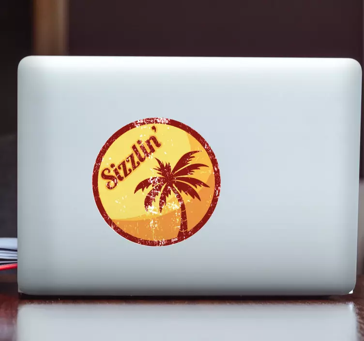 Dizüstü bilgisayar çıkartması sunset palm tasarımı - TenStickers