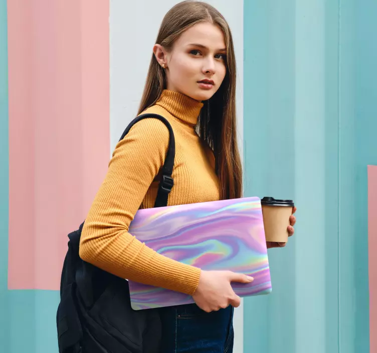 Dizüstü bilgisayar için yanardöner efektli soyut çıkartma - TenStickers