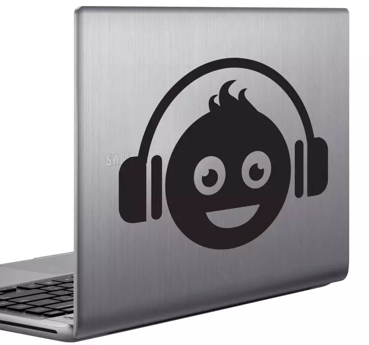 Dj gülen laptop sticker - TenStickers
