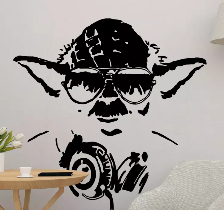 Dj yoda banksy sanat çıkartması - TenStickers