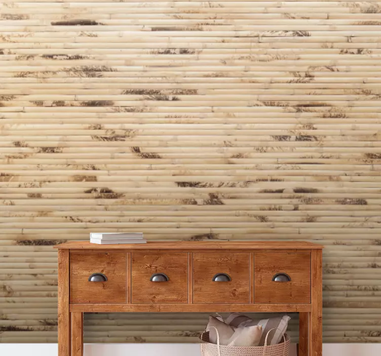 Dokulu bambu kaplama hayvan çıkartması - TenStickers