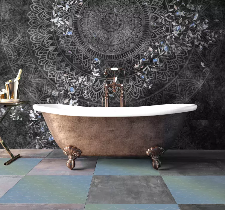 Döşeme pastel ölçekler desen zemin sticker - TenStickers