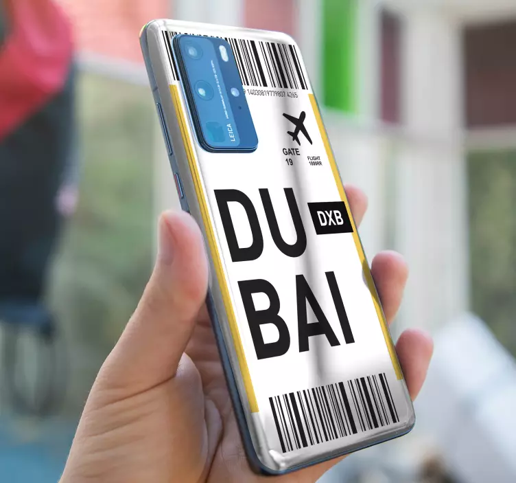 Dubai'ye uçak bileti huawei vinil çıkartması - TenStickers
