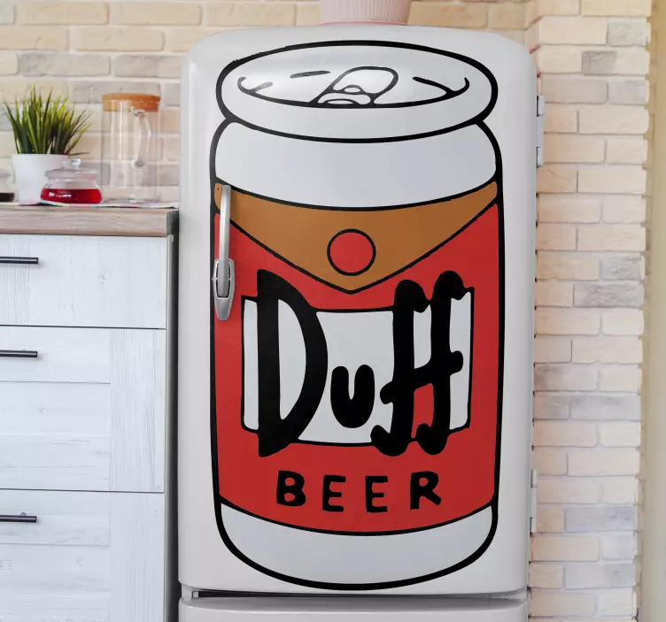 Duff bira buzdolabı vinil sticker - TenStickers