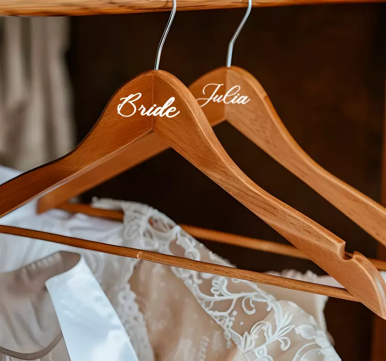 Düğün askısı isim yazılı sticker - TenStickers