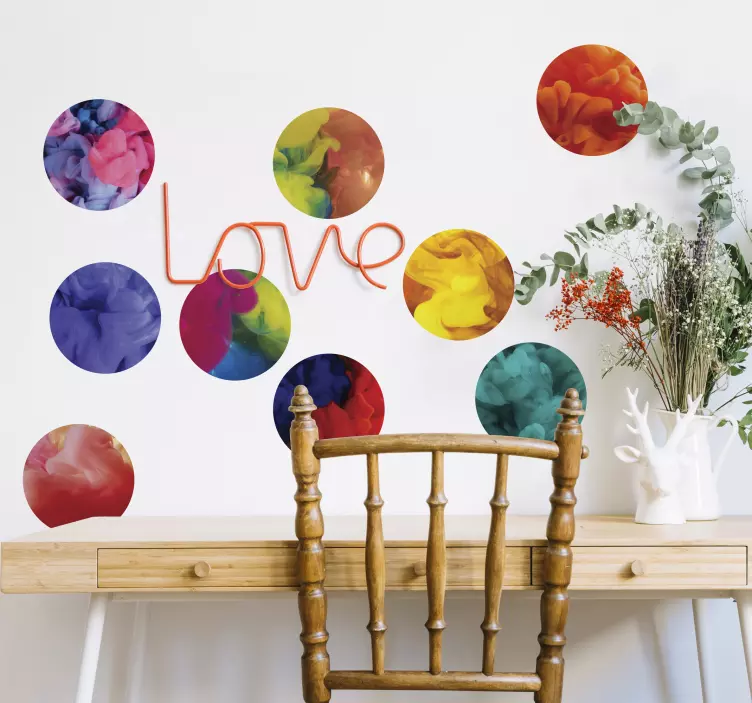 Duvar çıkartması renkli duman - TenStickers