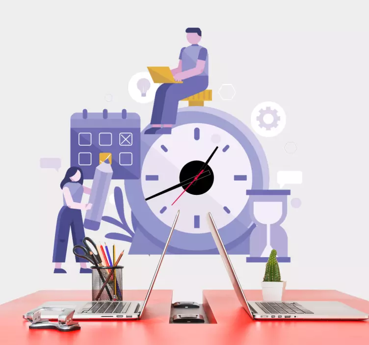 Düz elle çizilmiş konsept ofis çıkartması - TenStickers