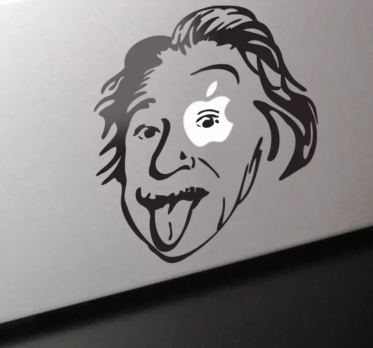 Einstein apple teması macbook çıkartması - TenStickers