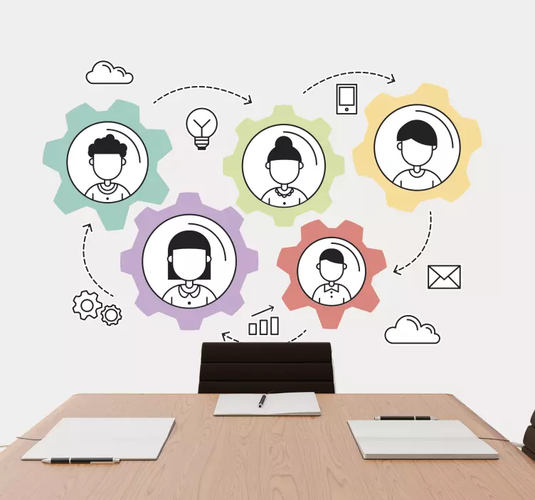 Ekip çalışması motoru ilham verici teklif çıkartmaları - TenStickers
