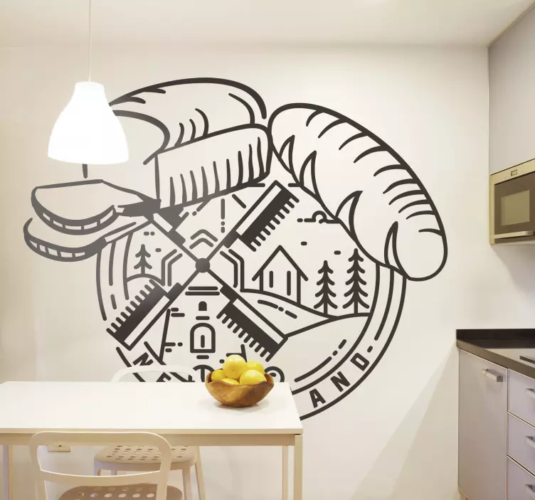 Ekmek ve değirmen gıda çıkartması - TenStickers