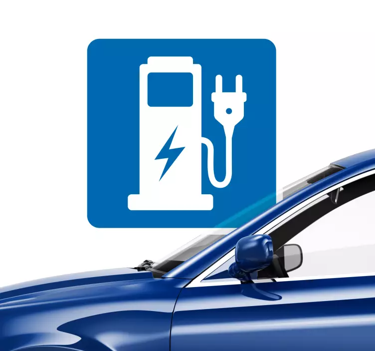 Elektrikli şarj noktası vinil işareti - TenStickers