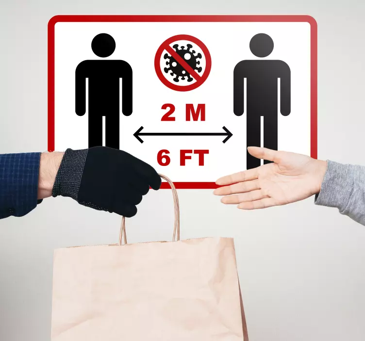 Emniyet mesafe tabela vinil işareti - TenStickers