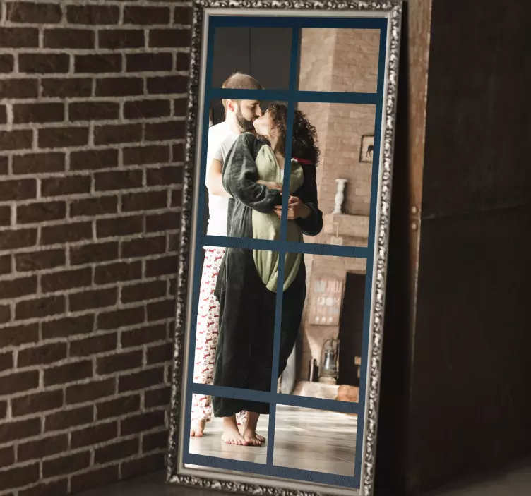 Endüstriyel ayna çerçevesi sticker - TenStickers