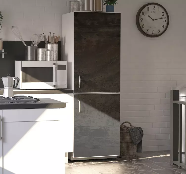 Endüstriyel gri paslı demir buzdolabı çıkartması - TenStickers