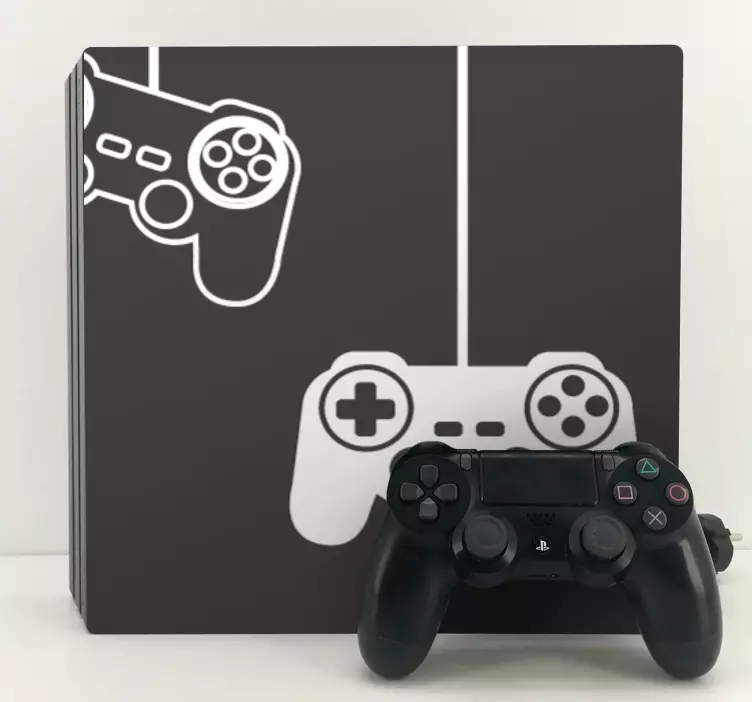 Erkek oyuncu oyun çubukları siluet ps4 çıkartması - TenStickers
