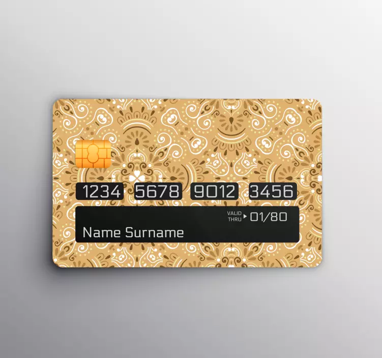 Vintage süs desen kredi kartı çıkartması - TenStickers