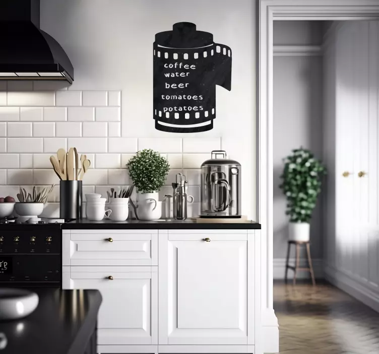 Eski Moda Fotoğrafçılık Siyah Tahta vintage sticker - TenStickers