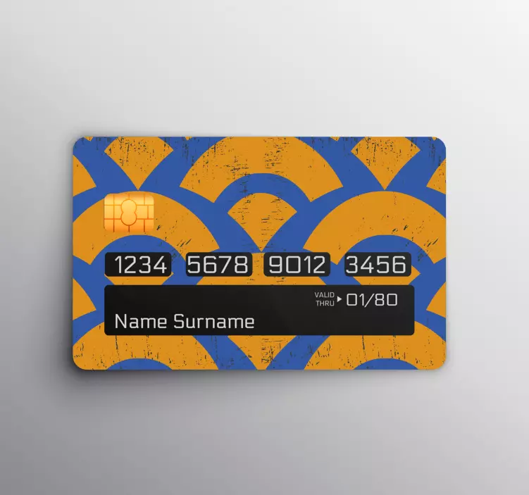 Eski renkli soluk desen kredi kartı çıkartması - TenStickers