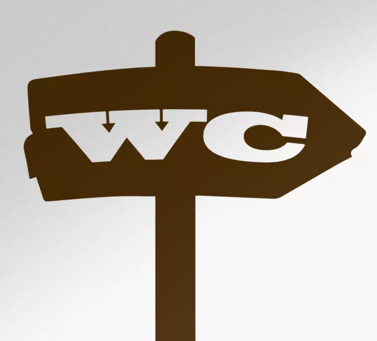 Vintage wc metin ok kapı çıkartması - TenStickers