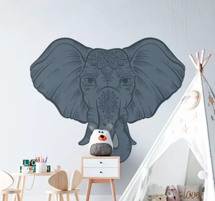 Etnik mandala süs vahşi hayvan çıkartması - TenStickers