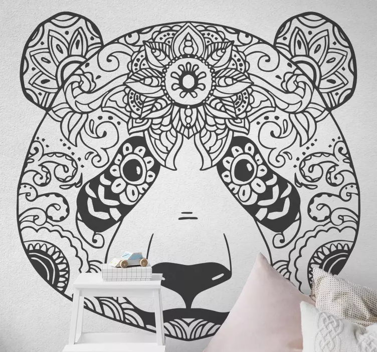 Etnik süs panda vahşi hayvan çıkartması - TenStickers