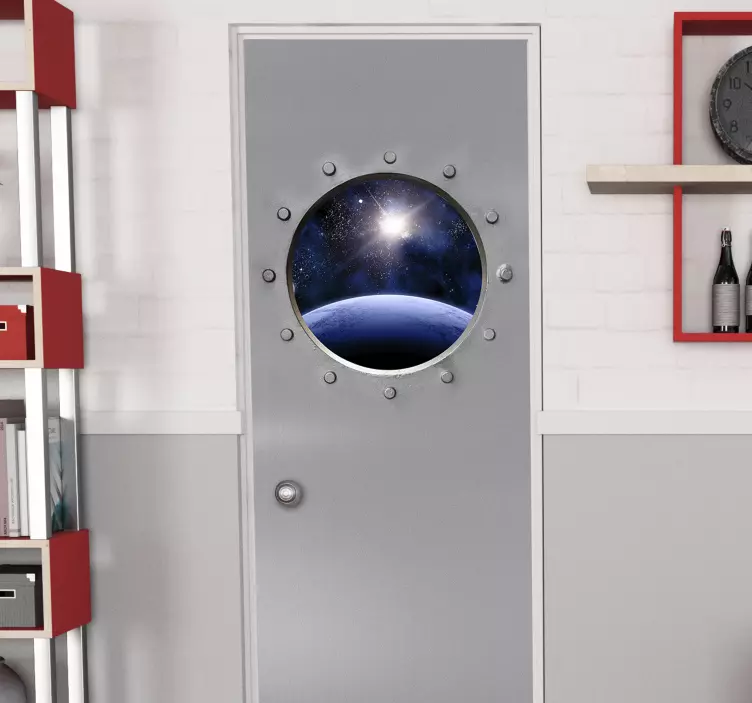 Evren kapısı çıkartmasına optik efekt manzaraları - TenStickers