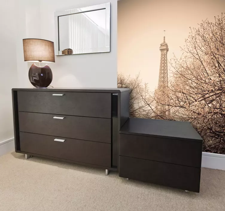 Eyfel havlu ağaçları duvar resmi - TenStickers