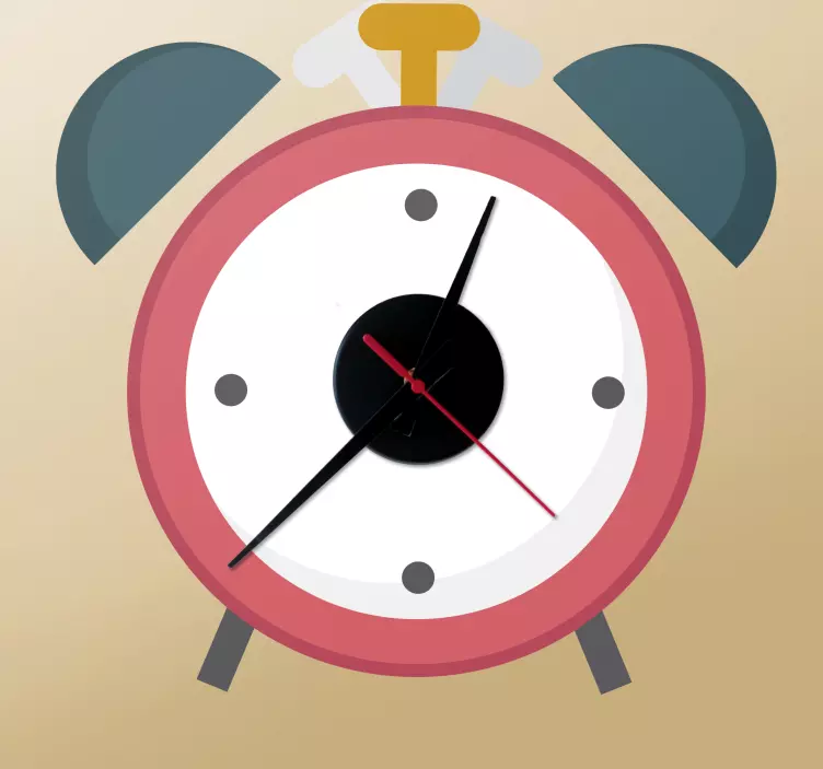 Fantastik renkli alarmlı duvar saati çıkartması - TenStickers