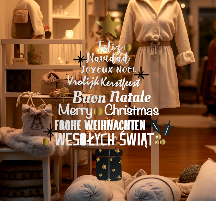 Farklı dillerde noel ağacı hayvan çıkartması - TenStickers