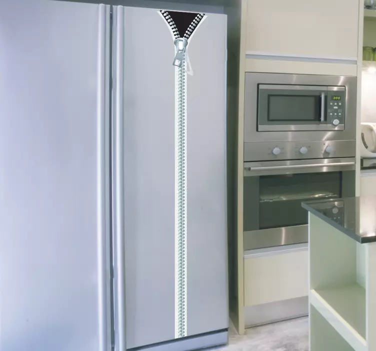 Fermuar buzdolabı dekoratif sticker - TenStickers