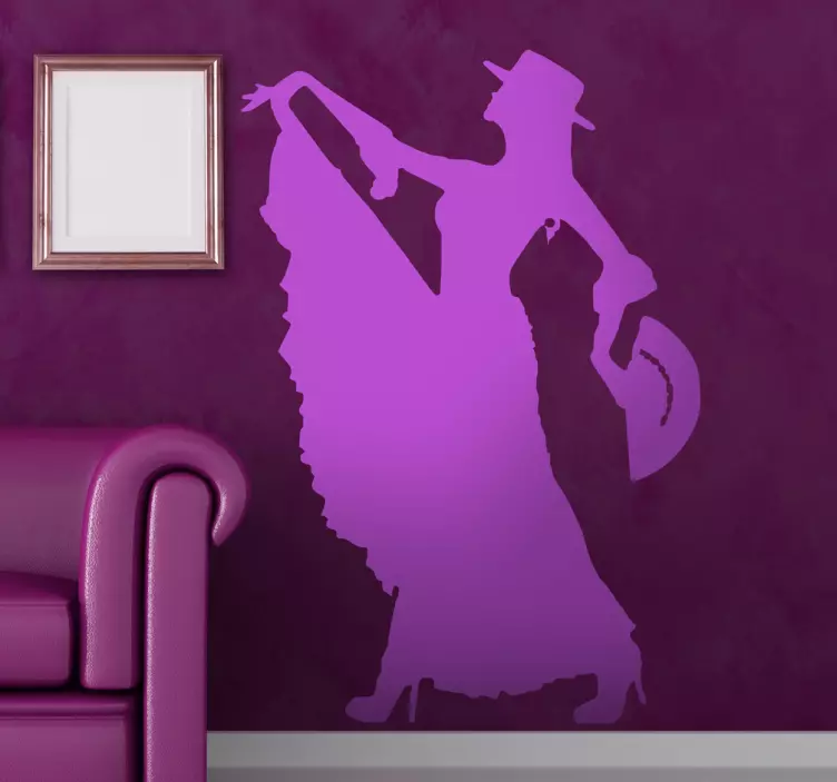 Flamenko dansçısı tek renkli sticker - TenStickers