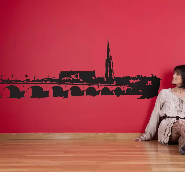 Fransız köy köprüsü duvar sticker - TenStickers