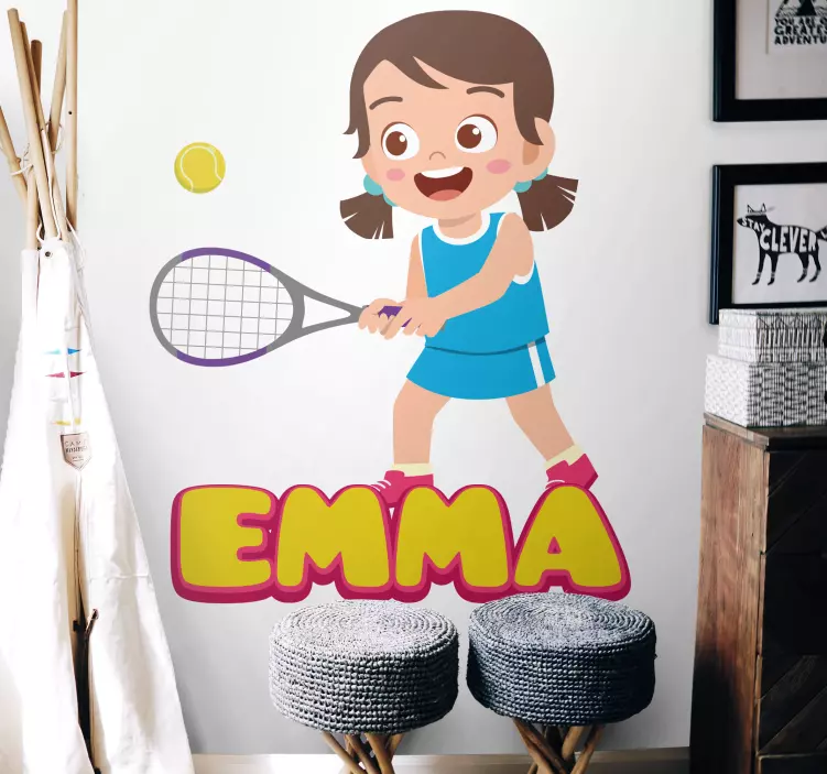 Genç tenis oyuncusu hayvan çıkartması - TenStickers