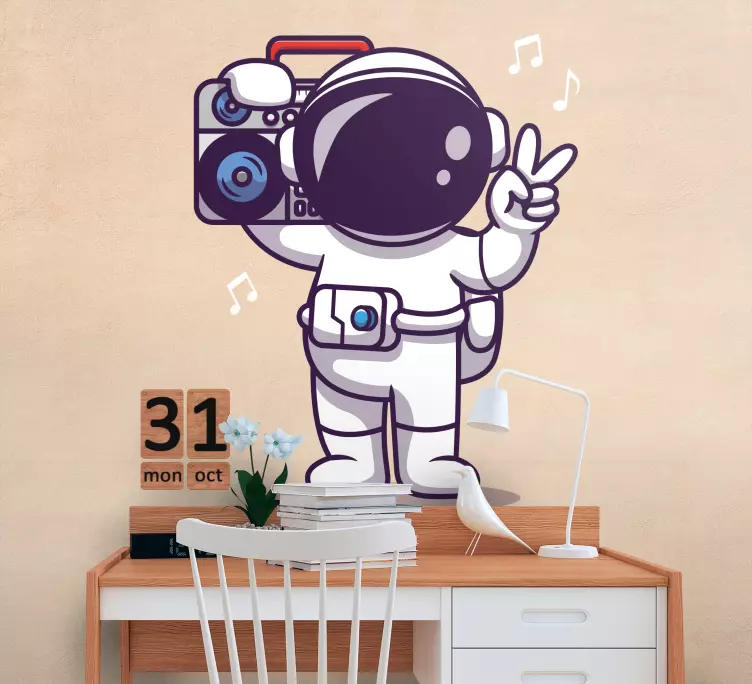 Stereo genç duvar çıkartmaları ile astronot - TenStickers
